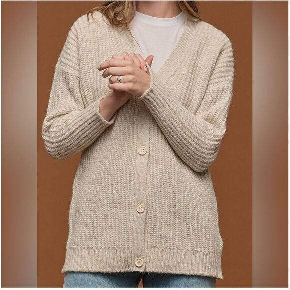 Tradlands Judith cocoon cardigan in oatmeal heather size XS - Picture 3 of 11
